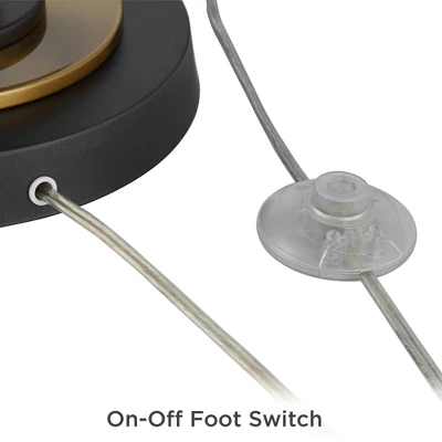 Possini Euro Design Mid Century Modern Torchiere Lamp 4-Light 68" Tall Antique Brass Off White Linen Cone Shade Living Room Office Uplight 4 Possini Euro Design Mid Century Modern Torchiere Lamp 4-Light 68" Tall Antique Brass Off White Linen Cone Shade Living Room Office Uplight - Image 4