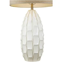 Possini Euro Design Cosgrove Modern Mid Century Table Lamp 32 3/4" Tall White Glazed Ceramic Beige Fabric Drum Shade For Bedroom Living Room Bedside 12 Possini Euro Design Cosgrove Modern Mid Century Table Lamp 32 3/4" Tall White Glazed Ceramic Beige Fabric Drum Shade For Bedroom Living Room Bedside -Possini Euro Design Sales Store GUEST 4071ce30 3ef3 4f98 9390 6f7c7f7a79d4