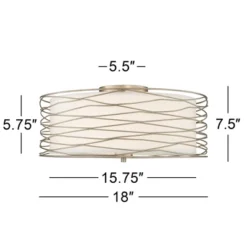 Possini Euro Design Modern Ceiling Light Flush Mount Fixture Antique Silver Leaf 18" Wide Wavy Spun White Drum For Bedroom Kitchen 12 Possini Euro Design Modern Ceiling Light Flush Mount Fixture Antique Silver Leaf 18" Wide Wavy Spun White Drum For Bedroom Kitchen -Possini Euro Design Sales Store GUEST 4112a4ed 7d59 4dbe 993c c95c22d4de5b