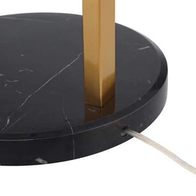 Possini Euro Design Modern Art Deco Arc Floor Lamp 64 1/2" Tall Warm Gold Metal Pleated Fabric Cone Shade For Living Room Reading Family Bedroom House 4 Possini Euro Design Modern Art Deco Arc Floor Lamp 64 1/2" Tall Warm Gold Metal Pleated Fabric Cone Shade For Living Room Reading Family Bedroom House - Image 4