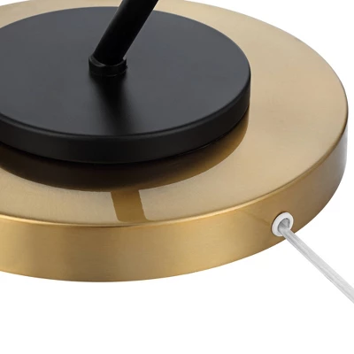 Possini Euro Design Tarrah Mid Century Modern 63" Tall Chairside Arc Floor Lamp Gold Black Metal Clear Glass Shade For Living Room House 5 Possini Euro Design Tarrah Mid Century Modern 63" Tall Chairside Arc Floor Lamp Gold Black Metal Clear Glass Shade For Living Room House - Image 5