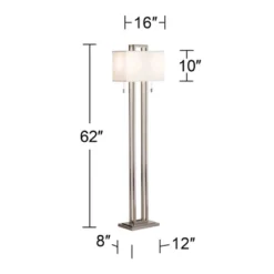 Possini Euro Design Modern Floor Lamp 62" Tall Brushed Nickel Openwork Rectangular Profile Off White Fabric Shade For Living Room Reading 12 Possini Euro Design Modern Floor Lamp 62" Tall Brushed Nickel Openwork Rectangular Profile Off White Fabric Shade For Living Room Reading -Possini Euro Design Sales Store GUEST 45fd5b91 70f4 4d5b 868a c49c168a4fae