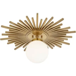 Possini Euro Design Hazel Modern Ceiling Light Semi Flush Mount Fixture 24" Wide Warm Brass White Globe Shade For Bedroom Kitchen Living Room Hallway 11 Possini Euro Design Hazel Modern Ceiling Light Semi Flush Mount Fixture 24" Wide Warm Brass White Globe Shade For Bedroom Kitchen Living Room Hallway -Possini Euro Design Sales Store GUEST 48188eba 2f68 4f86 9f8a a54dd55ba25f
