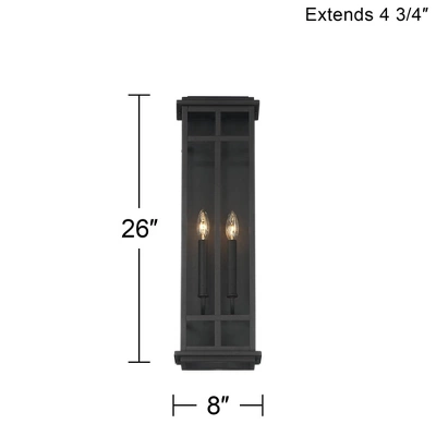 Possini Euro Design Metrix Modern Industrial Outdoor Wall Light Fixture Black Metal 26" Clear Glass For Post Exterior Barn Deck House Porch Yard Patio 7 Possini Euro Design Metrix Modern Industrial Outdoor Wall Light Fixture Black Metal 26" Clear Glass For Post Exterior Barn Deck House Porch Yard Patio - Image 7