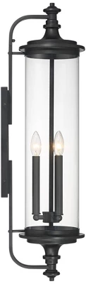 Possini Euro Design Medici Modern Outdoor Wall Light Fixture Black 32 1/4" Clear Glass Cylinder Shade For Post Exterior Barn Deck House Porch Yard 6 Possini Euro Design Medici Modern Outdoor Wall Light Fixture Black 32 1/4" Clear Glass Cylinder Shade For Post Exterior Barn Deck House Porch Yard - Image 6