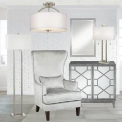 Possini Euro Design Halsted Modern Ceiling Light Semi Flush Mount Fixture 15" Wide Brushed Nickel 2-Light Oatmeal Linen Drum For Bedroom Living Room 11 Possini Euro Design Halsted Modern Ceiling Light Semi Flush Mount Fixture 15" Wide Brushed Nickel 2-Light Oatmeal Linen Drum For Bedroom Living Room -Possini Euro Design Sales Store GUEST 4f27ae77 7195 4949 98cf b8db59d91fb3