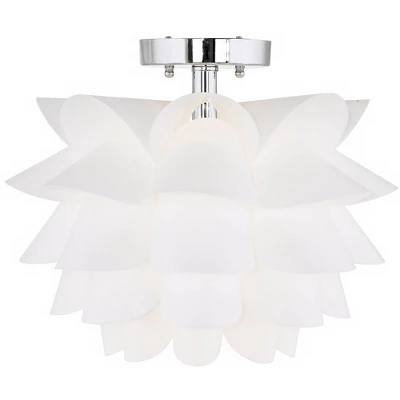 Possini Euro Design Modern Ceiling Light Semi Flush Mount Fixture 15 3/4" Wide White Flower For Bedroom Kitchen Living Room Hallway Bathroom House 5 Possini Euro Design Modern Ceiling Light Semi Flush Mount Fixture 15 3/4" Wide White Flower For Bedroom Kitchen Living Room Hallway Bathroom House - Image 5