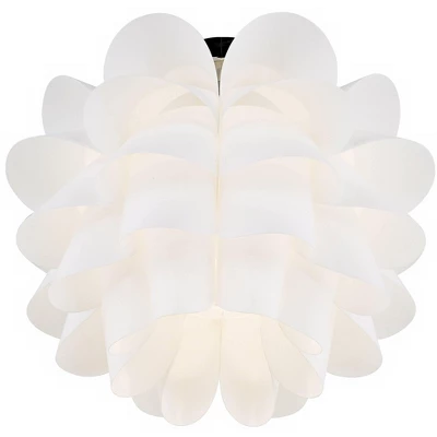 Possini Euro Design Modern Ceiling Light Semi Flush Mount Fixture 15 3/4" Wide White Flower For Bedroom Kitchen Living Room Hallway Bathroom House 4 Possini Euro Design Modern Ceiling Light Semi Flush Mount Fixture 15 3/4" Wide White Flower For Bedroom Kitchen Living Room Hallway Bathroom House - Image 4