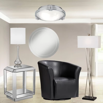 Possini Euro Design Modern Floor Lamp 63.5" Tall Brushed Steel Asymmetry White Linen Rectangular Shade For Living Room Reading Bedroom Office 8 Possini Euro Design Modern Floor Lamp 63.5" Tall Brushed Steel Asymmetry White Linen Rectangular Shade For Living Room Reading Bedroom Office - Image 8