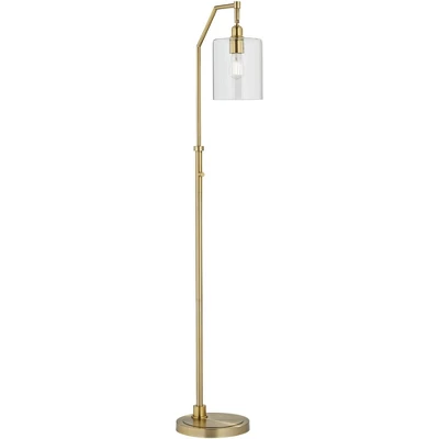 Possini Euro Design Kipling Modern 62 1/2" Tall Downbridge Arc Floor Lamp Warm Gold Metal Clear Glass Shade For Living Room Reading House 6 Possini Euro Design Kipling Modern 62 1/2" Tall Downbridge Arc Floor Lamp Warm Gold Metal Clear Glass Shade For Living Room Reading House - Image 6
