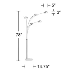 Possini Euro Design Modern Mid Century Arc Floor Lamp With USB Charging Port 5-Light 78" Tall Chrome Metal For Living Room Reading 15 Possini Euro Design Modern Mid Century Arc Floor Lamp With USB Charging Port 5-Light 78" Tall Chrome Metal For Living Room Reading -Possini Euro Design Sales Store GUEST 55a73656 dc24 4e60 bbb8 aa315a740a8e
