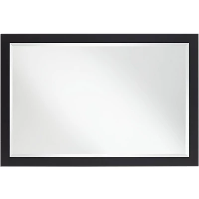 Possini Euro Design Metzeo Rectangular Vanity Decorative Wall Mirror Modern Beveled Edge Matte Black Metal Frame 22" Wide Bathroom 4 Possini Euro Design Metzeo Rectangular Vanity Decorative Wall Mirror Modern Beveled Edge Matte Black Metal Frame 22" Wide Bathroom - Image 4