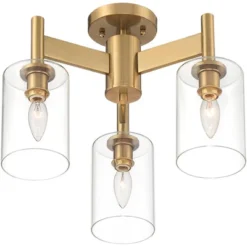 Possini Euro Design Lantico Modern Ceiling Light Semi Flush Mount Fixture 17" Wide Gold 3-Light Clear Glass For Bedroom Kitchen Living Room Hallway 13 Possini Euro Design Lantico Modern Ceiling Light Semi Flush Mount Fixture 17" Wide Gold 3-Light Clear Glass For Bedroom Kitchen Living Room Hallway -Possini Euro Design Sales Store GUEST 588bdcb7 6e47 47c6 abca ad84875dee6a