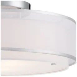 Possini Euro Design Modern Ceiling Lighting Semi Flush Mount Fixture 20" Wide Chrome 3-Light Sheer Outer Off White Inner Drum Shade For Bedroom House 7 Possini Euro Design Modern Ceiling Lighting Semi Flush Mount Fixture 20" Wide Chrome 3-Light Sheer Outer Off White Inner Drum Shade For Bedroom House -Possini Euro Design Sales Store GUEST 59a43429 6b67 4985 a4a0 db73b5246a65