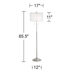 Possini Euro Design Roxie Modern Floor Lamp Standing 65 1/2" Tall Brushed Nickel Sheer Linen Double Drum Shade For Living Room Bedroom Office House 13 Possini Euro Design Roxie Modern Floor Lamp Standing 65 1/2" Tall Brushed Nickel Sheer Linen Double Drum Shade For Living Room Bedroom Office House -Possini Euro Design Sales Store GUEST 59b91dd6 a1fd 4d62 8c07 de785160b0ce