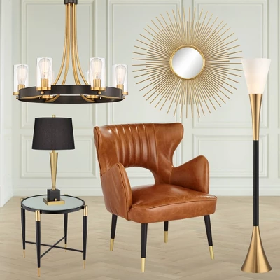 Possini Euro Design Modern Glam Style Torchiere Floor Lamp 72.5" Tall Black Antique Brass Metal White Glass Shade Living Room Reading Uplight 7 Possini Euro Design Modern Glam Style Torchiere Floor Lamp 72.5" Tall Black Antique Brass Metal White Glass Shade Living Room Reading Uplight - Image 7