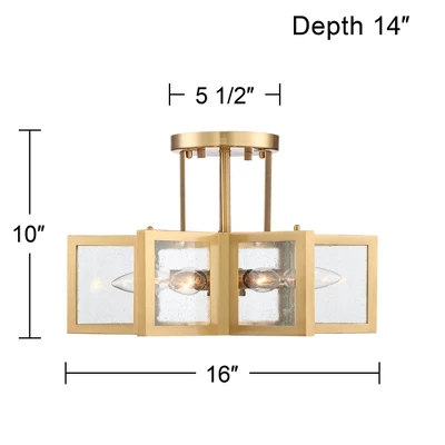 Possini Euro Design Casa Star Modern Ceiling Light Semi Flush Mount Fixture 16" Wide Warm Brass 6-Light Clear Glass For Bedroom Kitchen Living Room 7 Possini Euro Design Casa Star Modern Ceiling Light Semi Flush Mount Fixture 16" Wide Warm Brass 6-Light Clear Glass For Bedroom Kitchen Living Room - Image 7