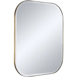 Possini Euro Design Bailey Rounded Corner Rectangular Vanity Wall Mirror Modern Beveled Brushed Gold Frame 27" Wide For Bathroom Bedroom Home Office 10 Possini Euro Design Bailey Rounded Corner Rectangular Vanity Wall Mirror Modern Beveled Brushed Gold Frame 27" Wide For Bathroom Bedroom Home Office -Possini Euro Design Sales Store GUEST 5c289318 1d57 4668 9442 be018fa1566f