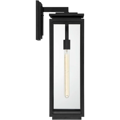 Possini Euro Design Atkins Modern Outdoor Wall Light Fixture Matte Black 24" Clear Glass For Post Exterior Barn Deck House Porch Yard Patio Outside 6 Possini Euro Design Atkins Modern Outdoor Wall Light Fixture Matte Black 24" Clear Glass For Post Exterior Barn Deck House Porch Yard Patio Outside - Image 6