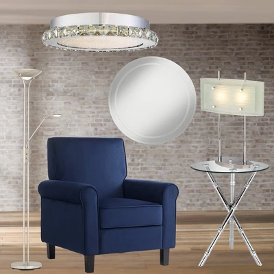 Possini Euro Design Charles Street Modern Desk Lamp 23" High Chrome Satin Nickel Frosted Slump Glass Shade For Bedroom Living Room Bedside Nightstand 8 Possini Euro Design Charles Street Modern Desk Lamp 23" High Chrome Satin Nickel Frosted Slump Glass Shade For Bedroom Living Room Bedside Nightstand - Image 8