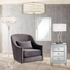 Possini Euro Design Modern Ceiling Light Flush Mount Fixture Antique Silver Leaf 18" Wide Wavy Spun White Drum For Bedroom Kitchen 13 Possini Euro Design Modern Ceiling Light Flush Mount Fixture Antique Silver Leaf 18" Wide Wavy Spun White Drum For Bedroom Kitchen -Possini Euro Design Sales Store GUEST 5d5ebab4 6ca9 4ca0 86dc 4aef8a8ddd15