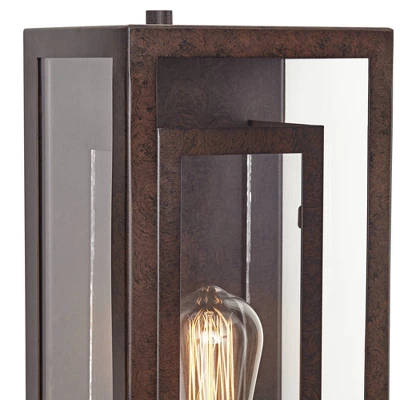 Possini Euro Design Modern Industrial Farmhouse Rustic Outdoor Wall Light Fixture Bronze 15 1/2" Clear Glass For Exterior Barn Deck House Porch Yard 2 Possini Euro Design Modern Industrial Farmhouse Rustic Outdoor Wall Light Fixture Bronze 15 1/2" Clear Glass For Exterior Barn Deck House Porch Yard - Image 2