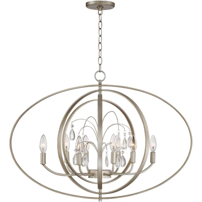 Possini Euro Design Tiller Champagne Satin Silver Pendant Chandelier 31 1/2" Wide Modern Open Orb Frame 8-Light Fixture For Dining Room Kitchen Island 4 Possini Euro Design Tiller Champagne Satin Silver Pendant Chandelier 31 1/2" Wide Modern Open Orb Frame 8-Light Fixture For Dining Room Kitchen Island - Image 4