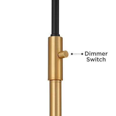 Possini Euro Design Tarrah Mid Century Modern 63" Tall Chairside Arc Floor Lamp Gold Black Metal Clear Glass Shade For Living Room House 3 Possini Euro Design Tarrah Mid Century Modern 63" Tall Chairside Arc Floor Lamp Gold Black Metal Clear Glass Shade For Living Room House - Image 3