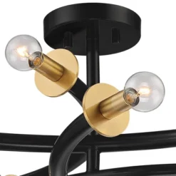 Possini Euro Design Alturus Modern Ceiling Light Semi Flush Mount Fixture 34" Wide Gloss Black Warm Brass 8-Light For Bedroom Living Room Hallway Home 10 Possini Euro Design Alturus Modern Ceiling Light Semi Flush Mount Fixture 34" Wide Gloss Black Warm Brass 8-Light For Bedroom Living Room Hallway Home -Possini Euro Design Sales Store GUEST 608b89e8 12d2 415b 9bf3 dfa176d7c4dd