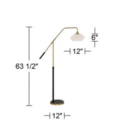 Possini Euro Design Modern Arc Floor Lamp 63 1/2" Tall Warm Gold Black Metal Milky White Glass Shade For Living Room Reading House 15 Possini Euro Design Modern Arc Floor Lamp 63 1/2" Tall Warm Gold Black Metal Milky White Glass Shade For Living Room Reading House -Possini Euro Design Sales Store GUEST 610ec690 6837 4c3a ade3 deb02a4aff6a