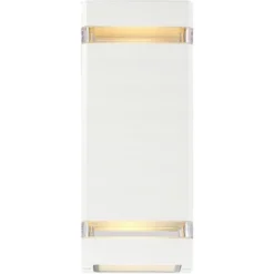 Possini Euro Design Modern Outdoor Wall Light Fixture White 2-Light Up Down 10 1/2" Clear Glass Inserts For Exterior Barn Deck House Porch Yard Patio 8 Possini Euro Design Modern Outdoor Wall Light Fixture White 2-Light Up Down 10 1/2" Clear Glass Inserts For Exterior Barn Deck House Porch Yard Patio -Possini Euro Design Sales Store GUEST 61bd0537 d35d 47c4 a3d7 6e76a1080411