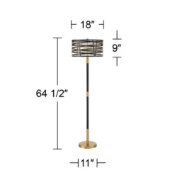 Possini Euro Design Halifax Modern Industrial Floor Lamp 64 1/2" Tall Matte Black Warm Gold Metal Double Drum Shade For Living Room Bedroom Office 12 Possini Euro Design Halifax Modern Industrial Floor Lamp 64 1/2" Tall Matte Black Warm Gold Metal Double Drum Shade For Living Room Bedroom Office -Possini Euro Design Sales Store GUEST 61f0af63 5325 4df1 8d58 37fb0ffbc58c
