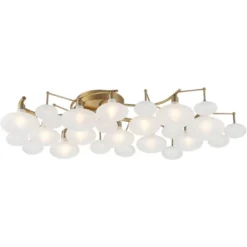 Possini Euro Design Lilypad Modern Ceiling Light Semi Flush Mount Fixture 30 1/4" Wide Warm Brass 12-Light Frosted Glass Shade For Bedroom Living Room 11 Possini Euro Design Lilypad Modern Ceiling Light Semi Flush Mount Fixture 30 1/4" Wide Warm Brass 12-Light Frosted Glass Shade For Bedroom Living Room -Possini Euro Design Sales Store GUEST 6290ad1c 7303 4beb b78c 9260da63b240