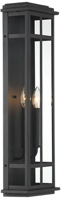 Possini Euro Design Metrix Modern Industrial Outdoor Wall Light Fixture Black Metal 26" Clear Glass For Post Exterior Barn Deck House Porch Yard Patio 5 Possini Euro Design Metrix Modern Industrial Outdoor Wall Light Fixture Black Metal 26" Clear Glass For Post Exterior Barn Deck House Porch Yard Patio - Image 5