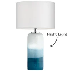 Possini Euro Design Modern Table Lamp With USB Charging Port And Nightlight LED 25" High Blue Art Glass White Shade For Bedroom Desk (Color May Vary) 13 Possini Euro Design Modern Table Lamp With USB Charging Port And Nightlight LED 25" High Blue Art Glass White Shade For Bedroom Desk (Color May Vary) -Possini Euro Design Sales Store GUEST 659e57a3 285c 4840 ace2 83a725c89586