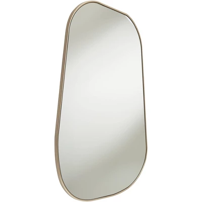 Possini Euro Design Reuleaux Rectangular Vanity Wall Mirror Modern Curved Corner Champagne Gold Frame 26" Wide For Bathroom Bedroom Living Room Office 3 Possini Euro Design Reuleaux Rectangular Vanity Wall Mirror Modern Curved Corner Champagne Gold Frame 26" Wide For Bathroom Bedroom Living Room Office - Image 3