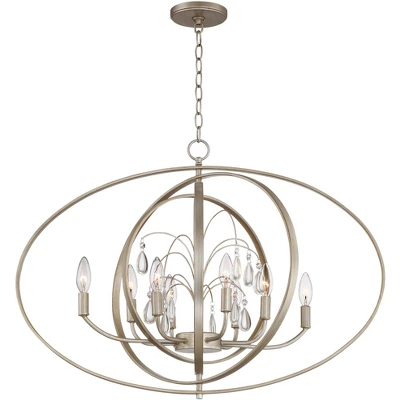 Possini Euro Design Tiller Champagne Satin Silver Pendant Chandelier 31 1/2" Wide Modern Open Orb Frame 8-Light Fixture For Dining Room Kitchen Island 5 Possini Euro Design Tiller Champagne Satin Silver Pendant Chandelier 31 1/2" Wide Modern Open Orb Frame 8-Light Fixture For Dining Room Kitchen Island - Image 5