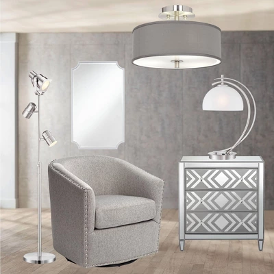 Possini Euro Design Nuovo Modern Tree Floor Lamp 70" Tall Brushed Nickel 3 Light Adjustable Heads For Living Room Reading Bedroom Office House Home 8 Possini Euro Design Nuovo Modern Tree Floor Lamp 70" Tall Brushed Nickel 3 Light Adjustable Heads For Living Room Reading Bedroom Office House Home - Image 8