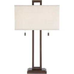Possini Euro Design Gossard Modern Industrial Table Lamp 30" Tall Bronze With USB Charging Port White Rectangular Shade For Bedroom Living Room Office 14 Possini Euro Design Gossard Modern Industrial Table Lamp 30" Tall Bronze With USB Charging Port White Rectangular Shade For Bedroom Living Room Office -Possini Euro Design Sales Store GUEST 6d1c8f69 014e 46a3 982f e42d732499dc