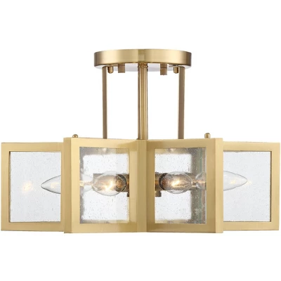 Possini Euro Design Casa Star Modern Ceiling Light Semi Flush Mount Fixture 16" Wide Warm Brass 6-Light Clear Glass For Bedroom Kitchen Living Room 3 Possini Euro Design Casa Star Modern Ceiling Light Semi Flush Mount Fixture 16" Wide Warm Brass 6-Light Clear Glass For Bedroom Kitchen Living Room - Image 3
