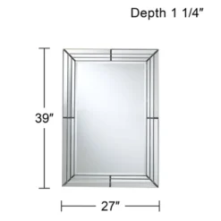 Possini Euro Design Rectangular Vanity Decorative Wall Mirror Modern Beveled Edge Clear Mirrored Tiles Frame 27" Wide For Bathroom Bedroom Living Room 15 Possini Euro Design Rectangular Vanity Decorative Wall Mirror Modern Beveled Edge Clear Mirrored Tiles Frame 27" Wide For Bathroom Bedroom Living Room -Possini Euro Design Sales Store GUEST 6f147019 b894 49af a311 0565df30a228