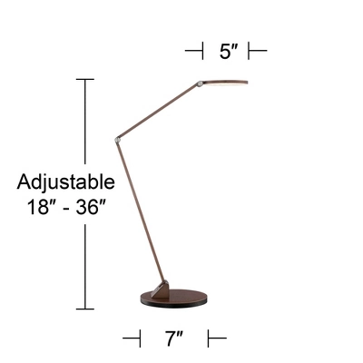 Possini Euro Design Magnum Modern Desk Lamp 36" Tall French Bronze Brown Metal LED Adjustable For Bedroom Living Room Bedside Nightstand Office House 7 Possini Euro Design Magnum Modern Desk Lamp 36" Tall French Bronze Brown Metal LED Adjustable For Bedroom Living Room Bedside Nightstand Office House - Image 7