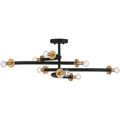 Possini Euro Design Alturus Modern Ceiling Light Semi Flush Mount Fixture 34" Wide Gloss Black Warm Brass 8-Light For Bedroom Living Room Hallway Home 11 Possini Euro Design Alturus Modern Ceiling Light Semi Flush Mount Fixture 34" Wide Gloss Black Warm Brass 8-Light For Bedroom Living Room Hallway Home -Possini Euro Design Sales Store GUEST 7277a17b c87f 43f0 9269 08b6aff9a7f6