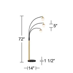 Possini Euro Design Rayne Modern Arc Floor Lamp 72" Tall Gold Black 3 Light LED Adjustable Arm Frosted Glass Globe Shade For Living Room Reading Home 15 Possini Euro Design Rayne Modern Arc Floor Lamp 72" Tall Gold Black 3 Light LED Adjustable Arm Frosted Glass Globe Shade For Living Room Reading Home -Possini Euro Design Sales Store GUEST 72acbc96 d16e 434d 81e6 38138e50870f