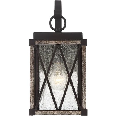 Possini Euro Design Brawley Rustic Industrial Outdoor Wall Light Fixture Bronze Wood Grain 13 1/2" Clear Seedy Glass For Post Exterior Barn Deck House 3 Possini Euro Design Brawley Rustic Industrial Outdoor Wall Light Fixture Bronze Wood Grain 13 1/2" Clear Seedy Glass For Post Exterior Barn Deck House - Image 3