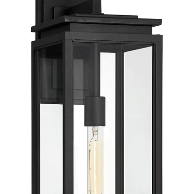 Possini Euro Design Atkins Modern Outdoor Wall Light Fixture Matte Black 24" Clear Glass For Post Exterior Barn Deck House Porch Yard Patio Outside 2 Possini Euro Design Atkins Modern Outdoor Wall Light Fixture Matte Black 24" Clear Glass For Post Exterior Barn Deck House Porch Yard Patio Outside - Image 2
