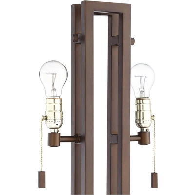 Possini Euro Design Gossard Modern Industrial Table Lamp 30" Tall Bronze With USB Charging Port White Rectangular Shade For Bedroom Living Room Office 3 Possini Euro Design Gossard Modern Industrial Table Lamp 30" Tall Bronze With USB Charging Port White Rectangular Shade For Bedroom Living Room Office - Image 3