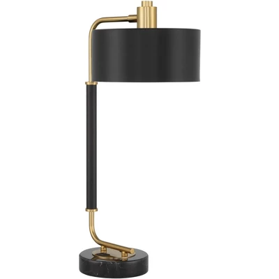 Possini Euro Design Myles Modern Mid Century Desk Lamp 24" High Black Gold With Dual USB Charging Ports Metal Drum Shade For Bedroom Living Room Home 8 Possini Euro Design Myles Modern Mid Century Desk Lamp 24" High Black Gold With Dual USB Charging Ports Metal Drum Shade For Bedroom Living Room Home - Image 8