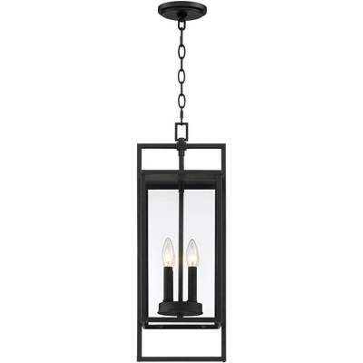 Possini Euro Design Jericho Modern Outdoor Hanging Light Textured Black 24 1/4" Clear Glass Panel For Post Exterior Barn Deck House Porch Yard Patio 6 Possini Euro Design Jericho Modern Outdoor Hanging Light Textured Black 24 1/4" Clear Glass Panel For Post Exterior Barn Deck House Porch Yard Patio - Image 6