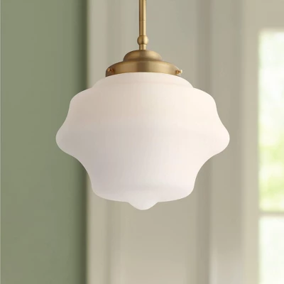 Possini Euro Design Soft Gold Mini Pendant Light 11" Wide Modern Schoolhouse Opal Glass Shade For Dining Living Room House Island 1 Possini Euro Design Soft Gold Mini Pendant Light 11" Wide Modern Schoolhouse Opal Glass Shade For Dining Living Room House Island